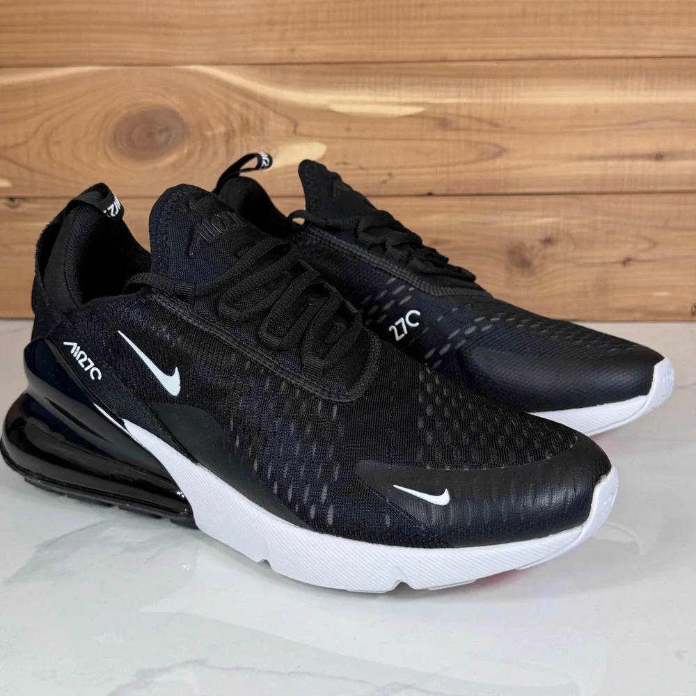 Nike Air Max 270 Black Anthracite White Mens Running Shoes AH8050-002 Size 10